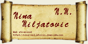 Nina Miljatović vizit kartica